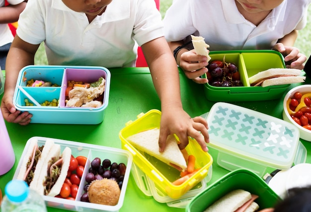 Children Enjoying Their Lunch Break Together